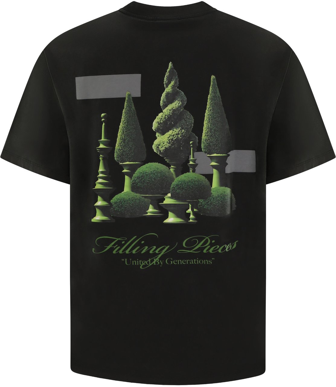 Filling Pieces Heren Topiary T-Shirt Zwart Zwart
