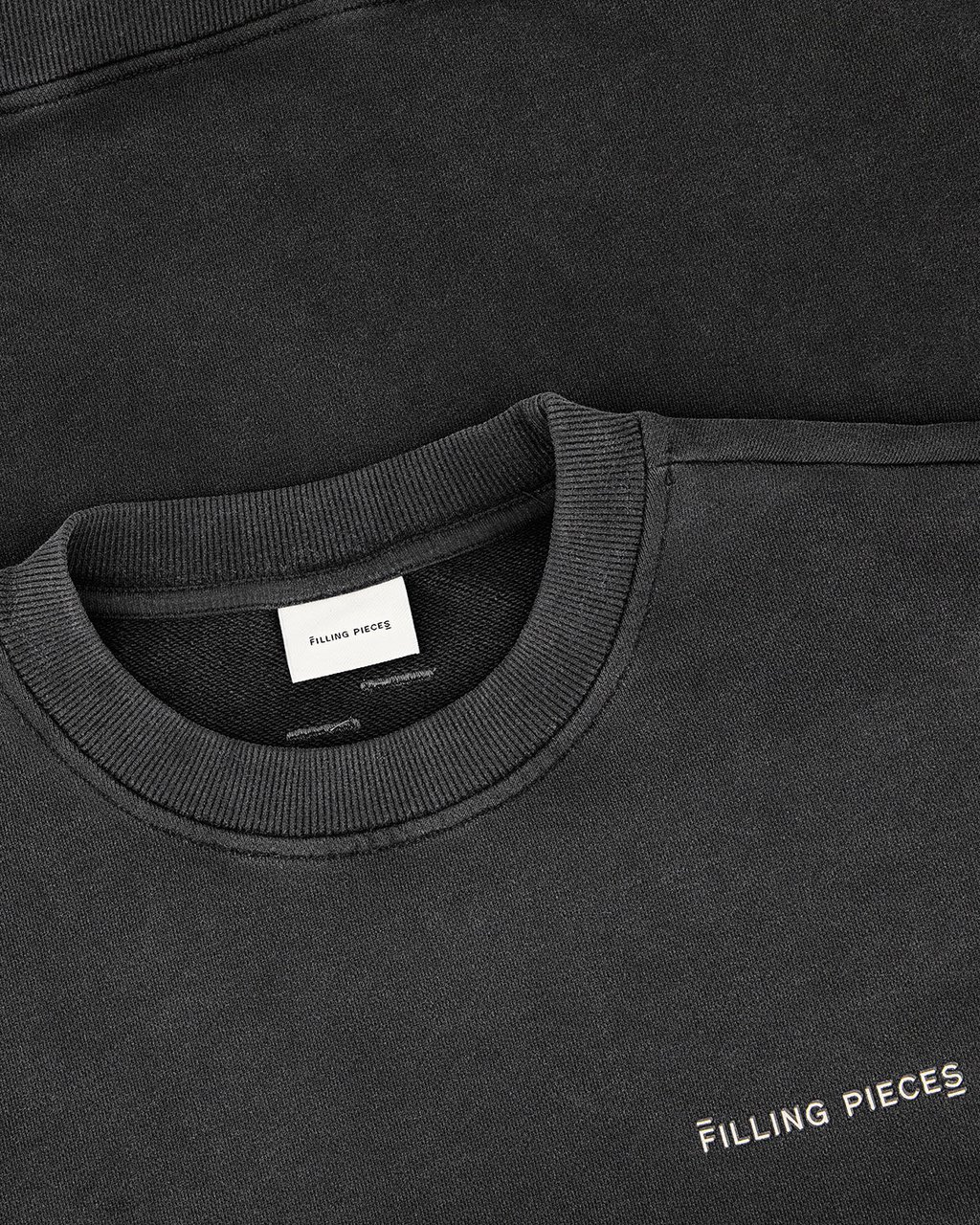 Filling Pieces Sweatshirt Alphabet Travertine Vintage Black Zwart