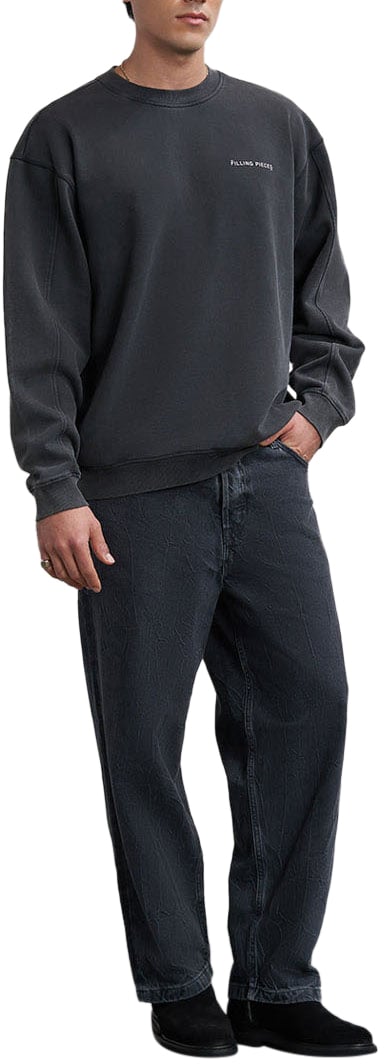 Filling Pieces Sweatshirt Alphabet Travertine Vintage Black Zwart