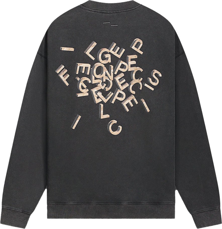 Filling Pieces Sweatshirt Alphabet Travertine Vintage Black Zwart