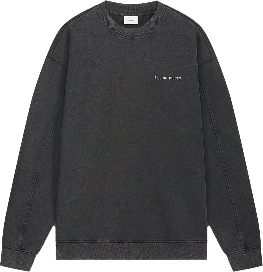Filling Pieces Sweatshirt Alphabet Travertine Vintage Black Zwart