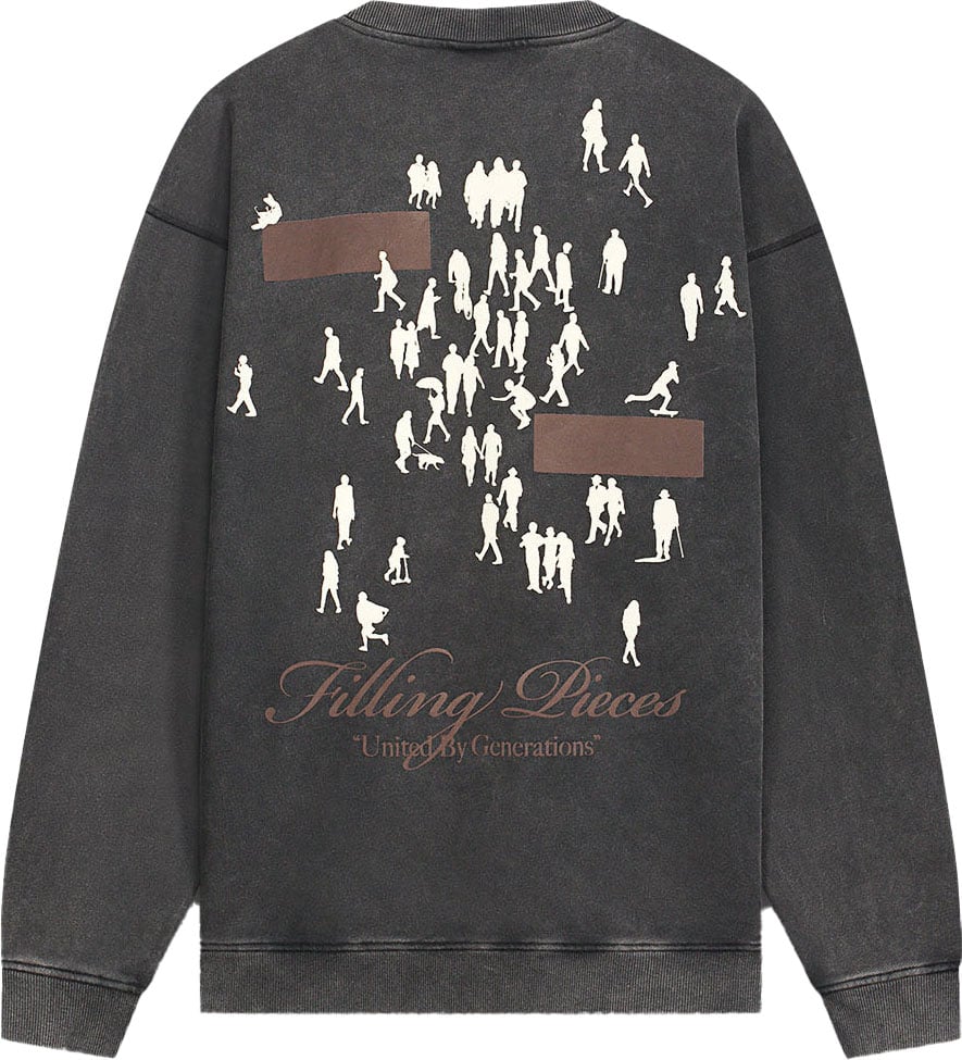 Filling Pieces Sweatshirt United by Generations Vintage Black Zwart