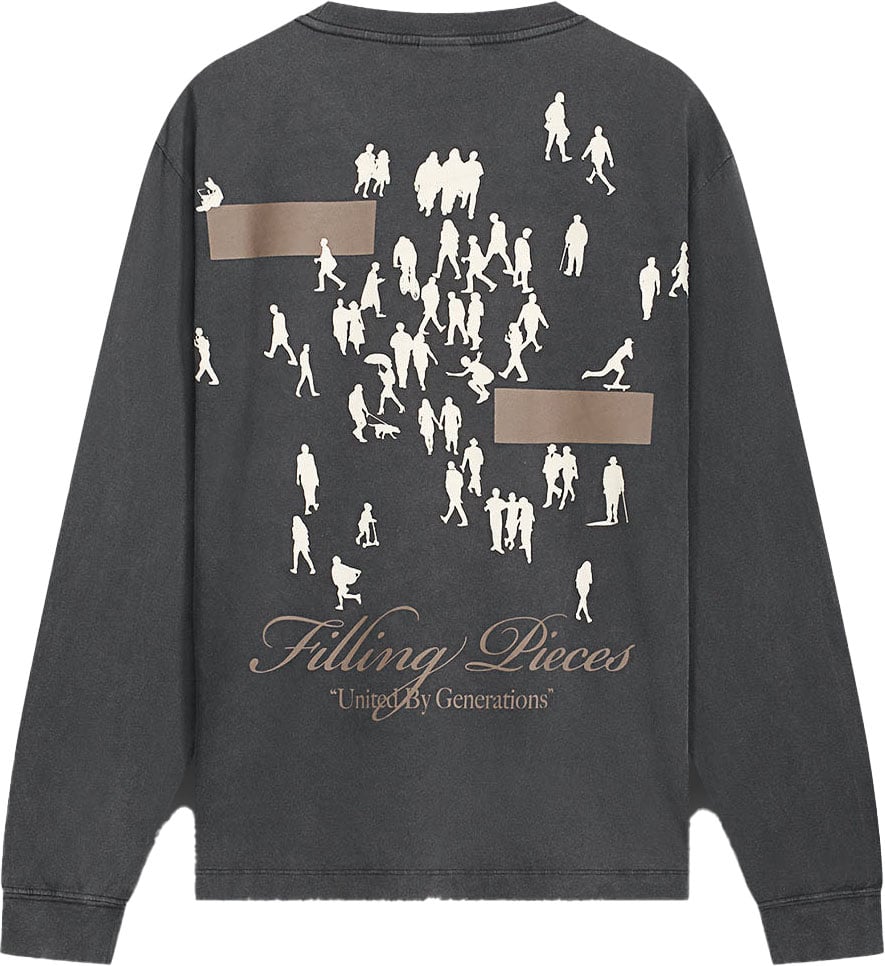 Filling Pieces Longsleeve United by Generations Vintage Black Zwart