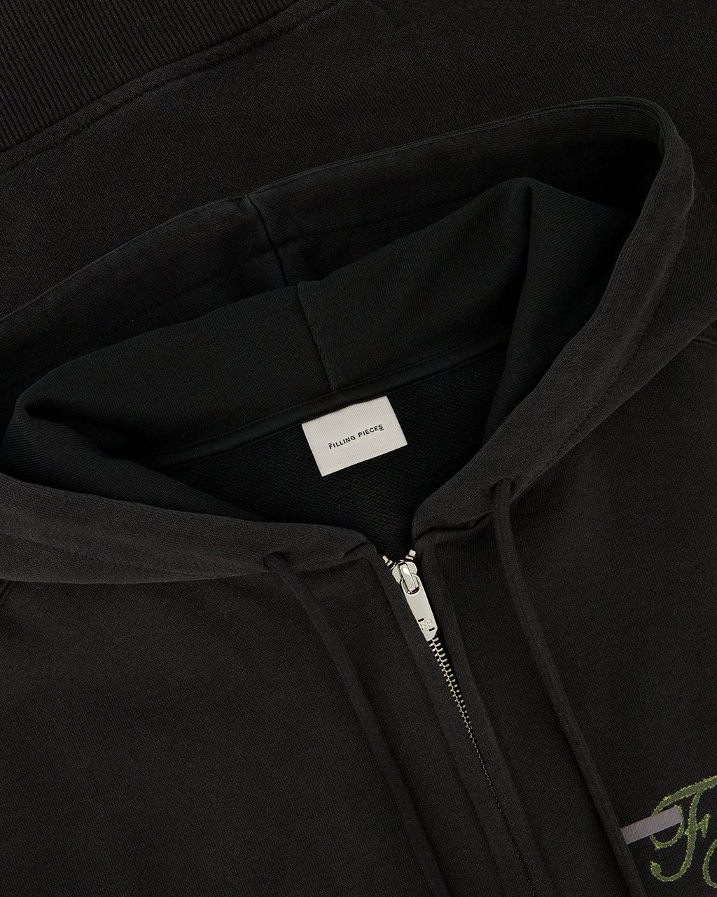 Filling Pieces Zip Hoodie Topiary Vintage Black Zwart