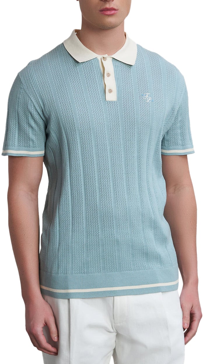 Filling Pieces Knit Polo Arona Grijs