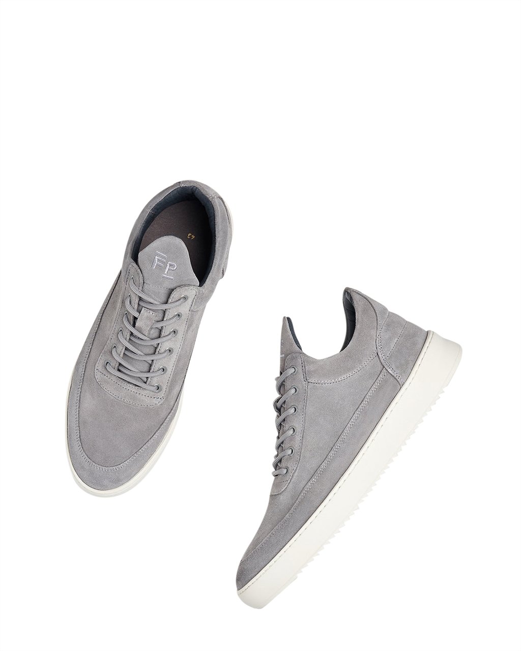 Filling Pieces Low Top Organic Suede Grey Grijs