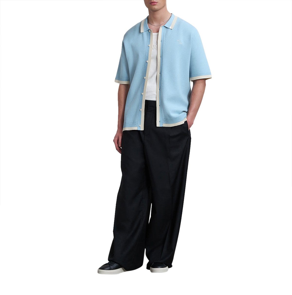 Filling Pieces Knit Shirt Gardener Arona Grijs