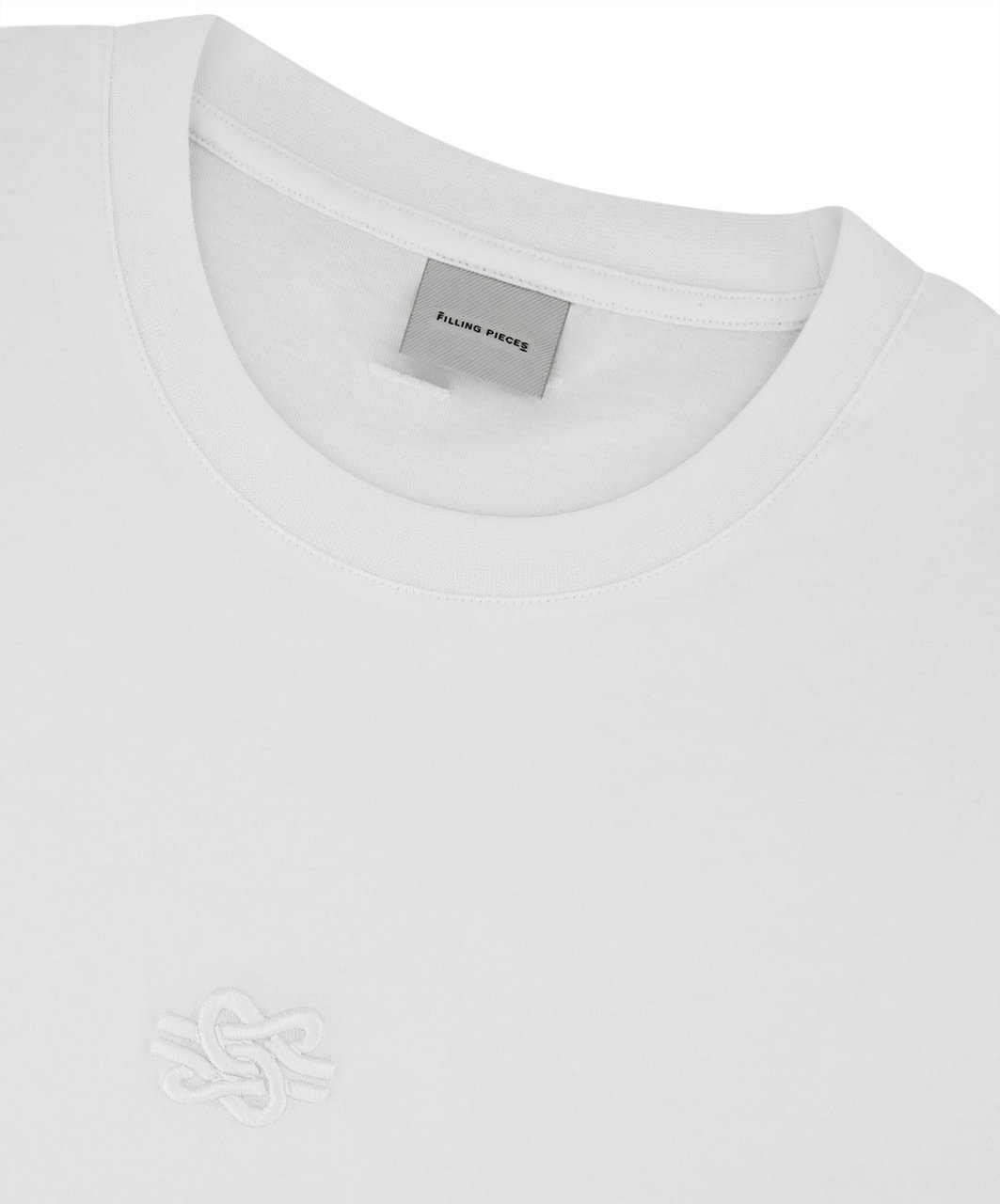Filling Pieces T-shirt Boxy Embroidered White Wit