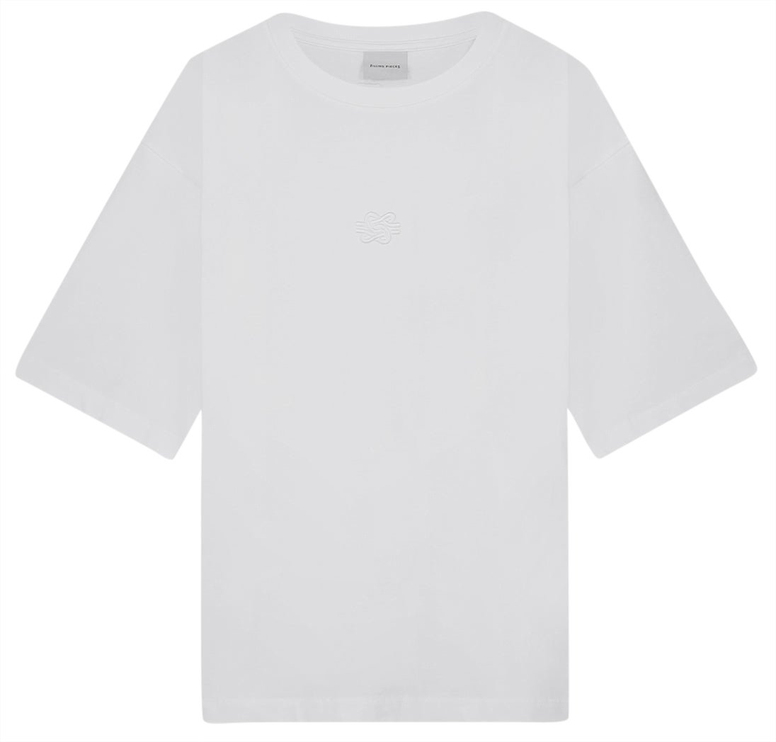 Filling Pieces T-shirt Boxy Embroidered White Wit