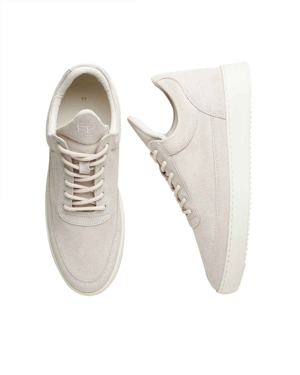 Filling Pieces Low Top Suede Organic Off White Wit