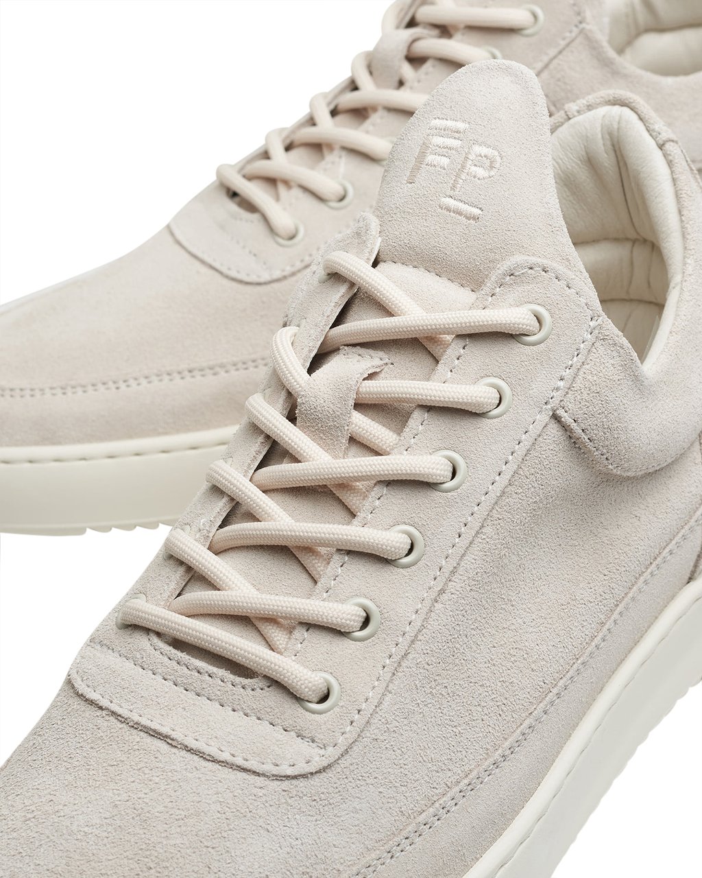 Filling Pieces Low Top Suede Organic Off White Wit