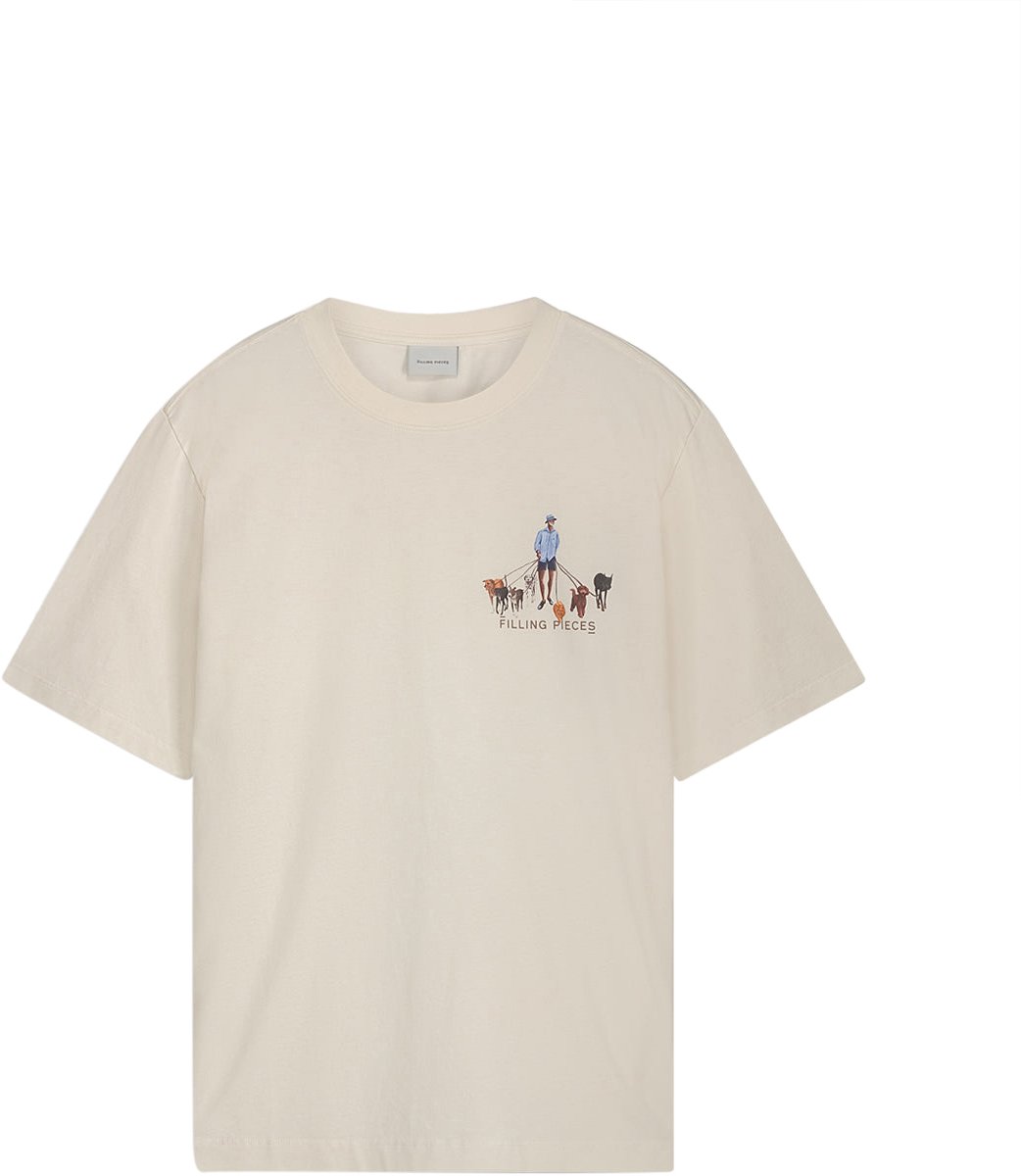 Filling Pieces T-shirt Dog Walker Antique White Wit