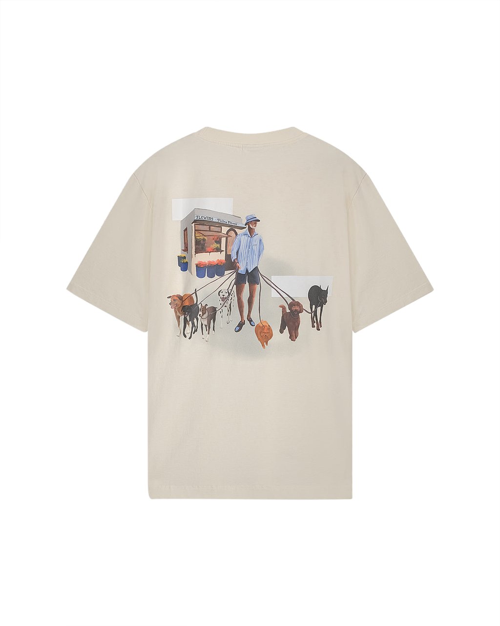 Filling Pieces T-shirt Dog Walker Antique White Wit