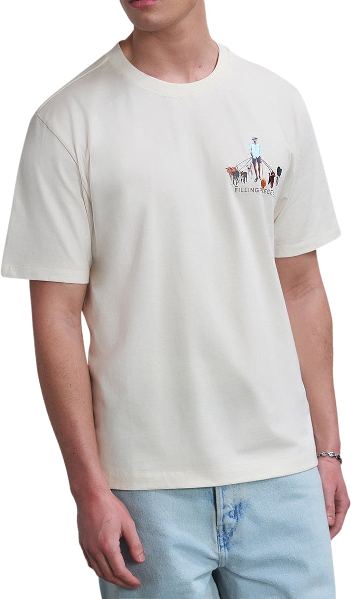Filling Pieces T-shirt Dog Walker Antique White Wit