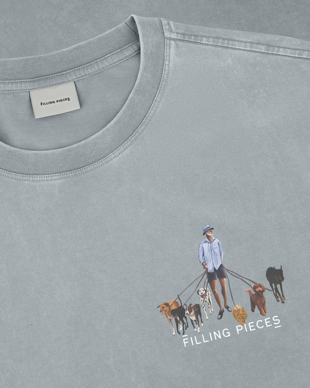 Filling Pieces T-shirt Dog Walker Arona Grijs