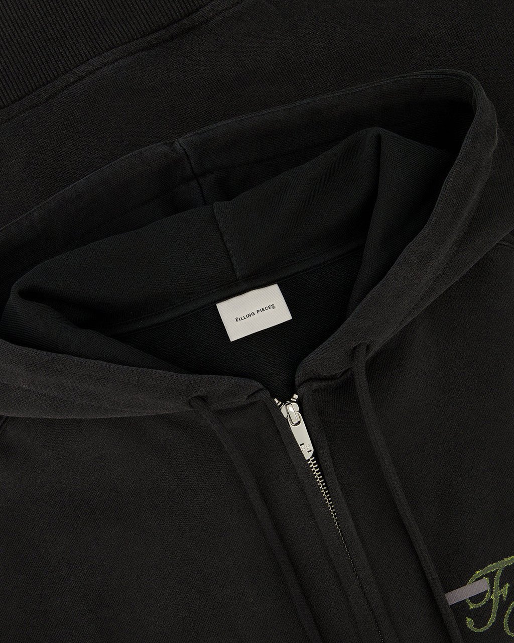 Filling Pieces Zip Hoodie Topiary Vintage Black Zwart