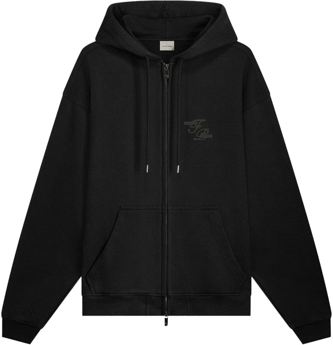 Filling Pieces Zip Hoodie Topiary Vintage Black Zwart