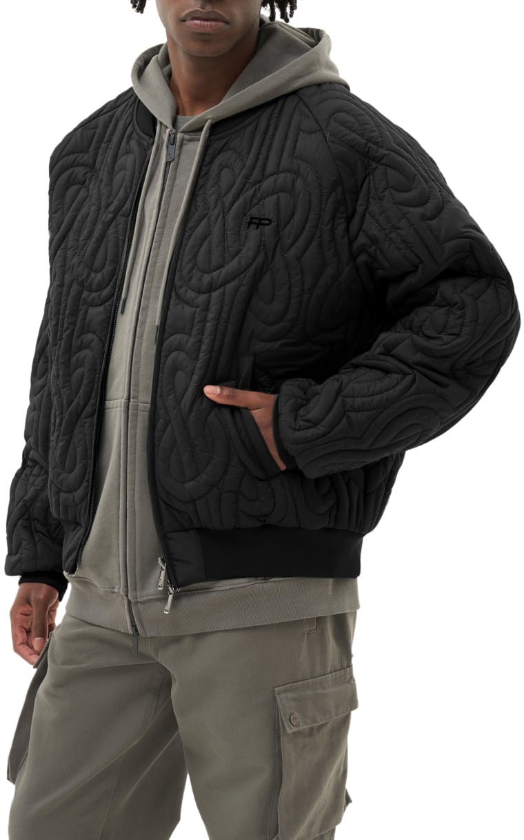 Filling Pieces Bomber Quilted Black Zwart