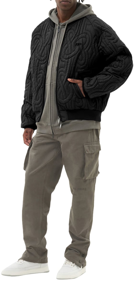 Filling Pieces Bomber Quilted Black Zwart