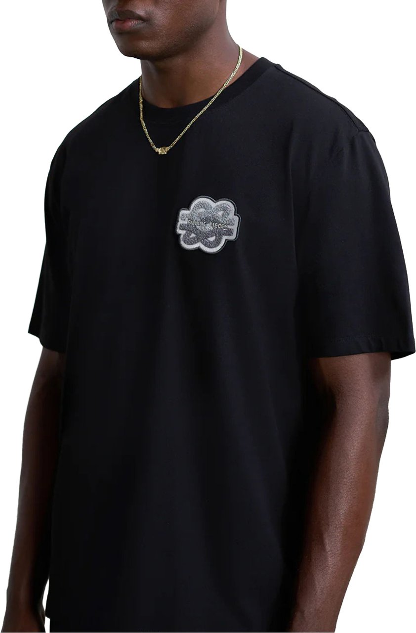 Filling Pieces 422520500167 T-shirts Zwart T-shirt Gowtu Tonal Zwart