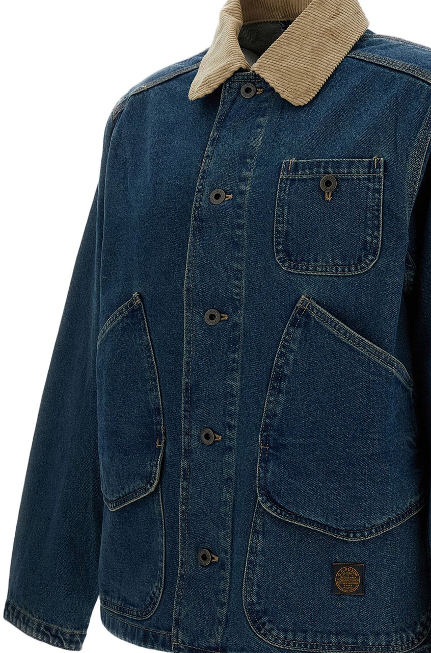 Filson Classic Denim Jacket with Corduroy Collar Blauw