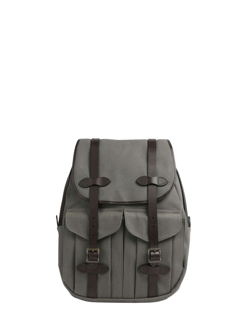 Filson Structured Twill Leather Accent Backpack Grijs