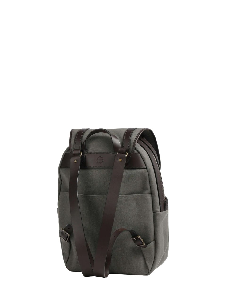 Filson Structured Twill Leather Accent Backpack Grijs