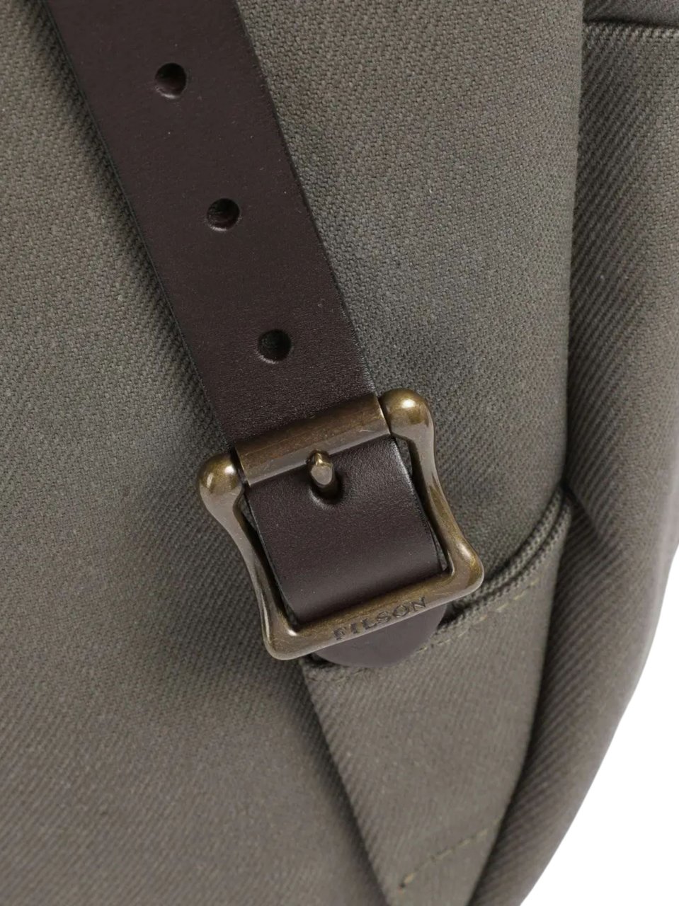 Filson Structured Twill Leather Accent Backpack Grijs