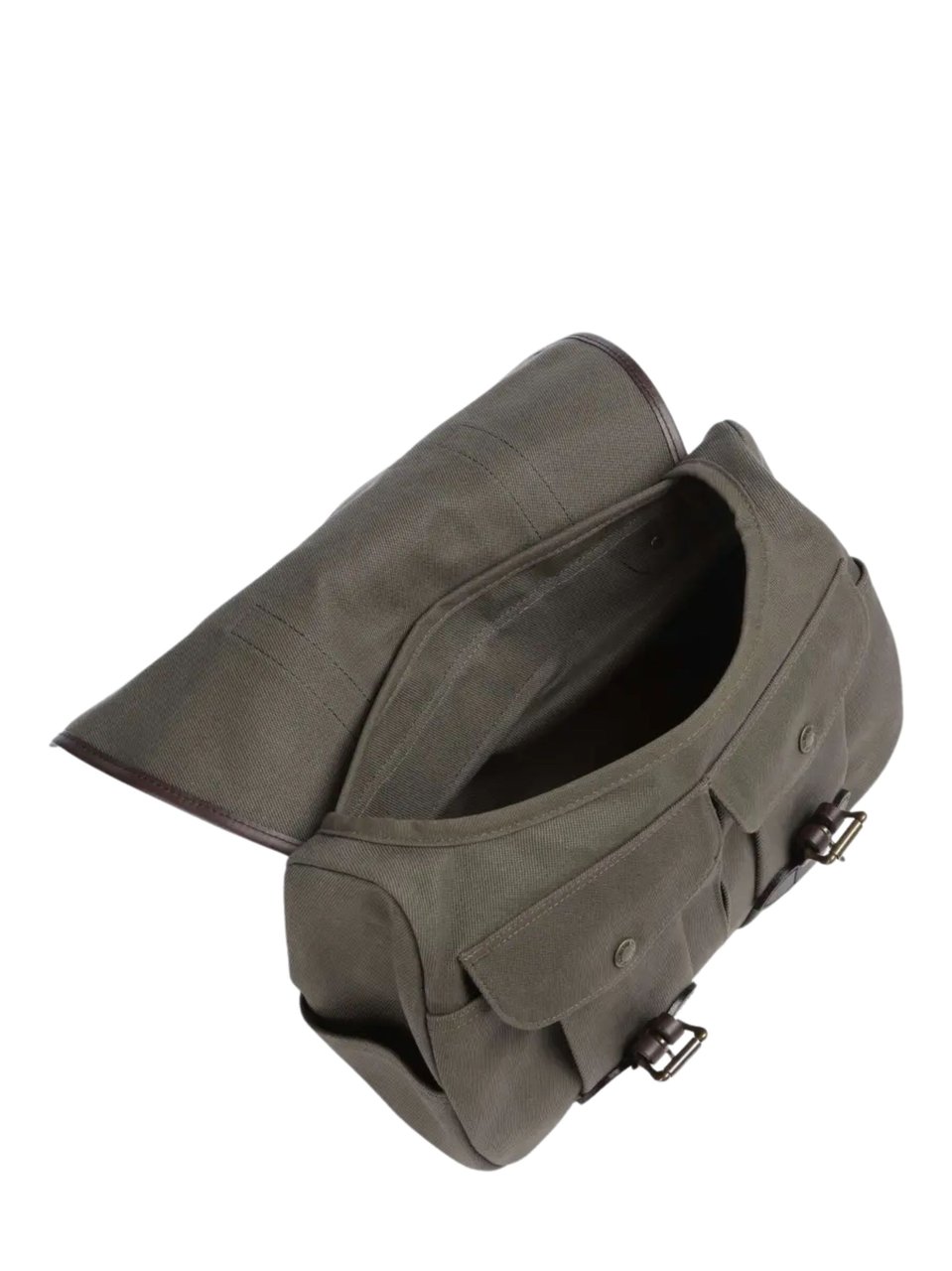 Filson Olive Twill Leather Strap Tote Bag Grijs
