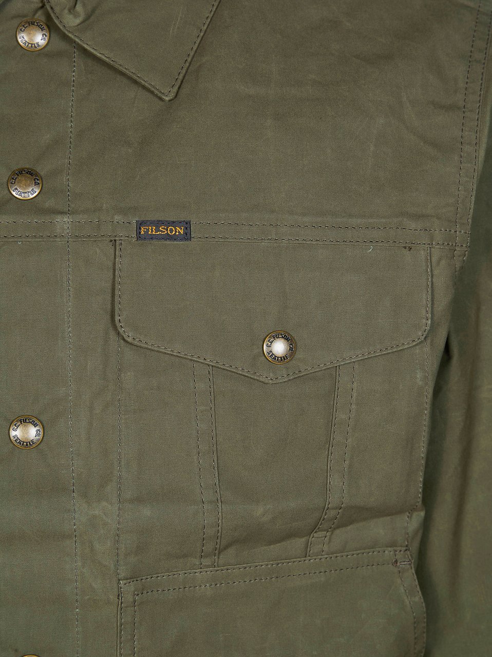 Filson Men Green Cotton Multiple Pockets Jacket Grijs