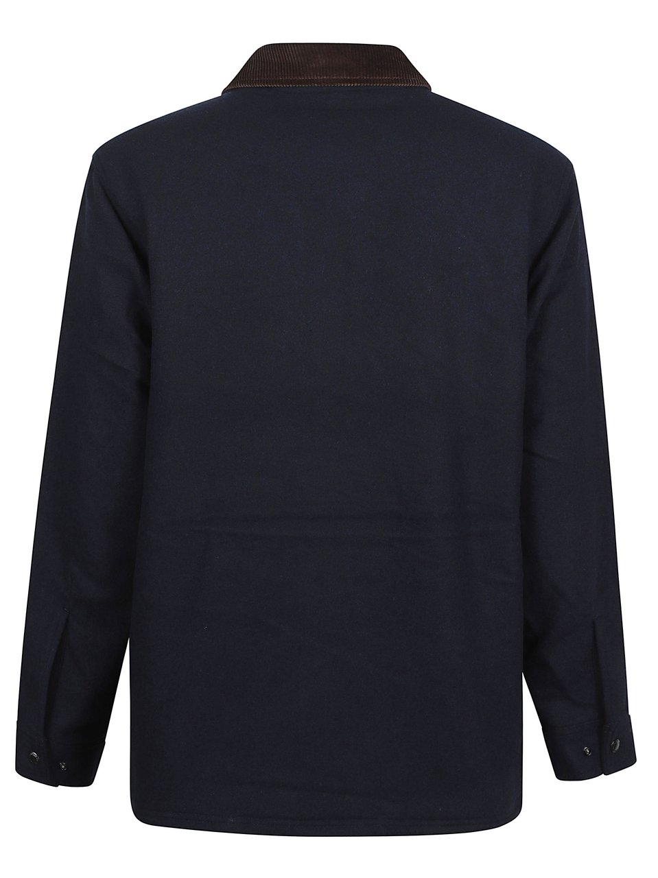 Filson Structured Black Jacket With Flap Pockets And Contrasting Collar Zwart