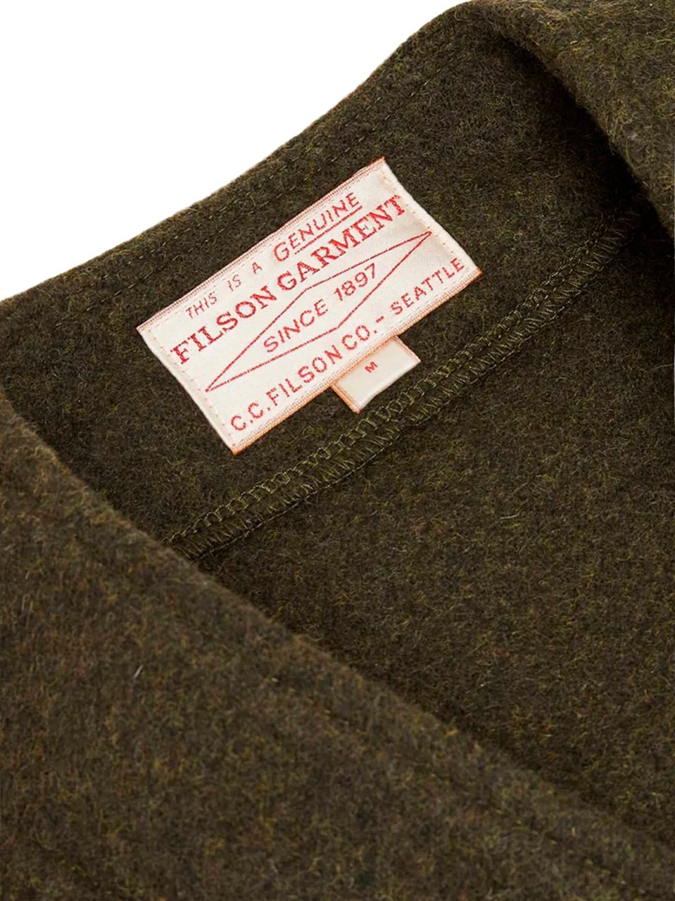 Filson Mackinaw Dark Green Wool Vest Zwart