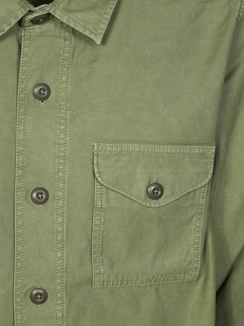Filson Boxy Utilitarian Chest Pockets Shirt Neutraal