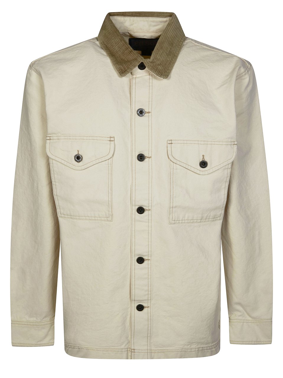Filson Boxy Corduroy Collar Flap Pockets Shirt Neutraal
