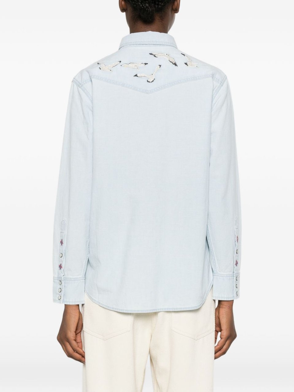 Filson Light Blue Embroidered Denim Shirt Wit