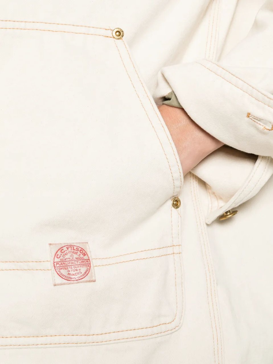 Filson Boxy Denim Contrast Collar Jacket Neutraal