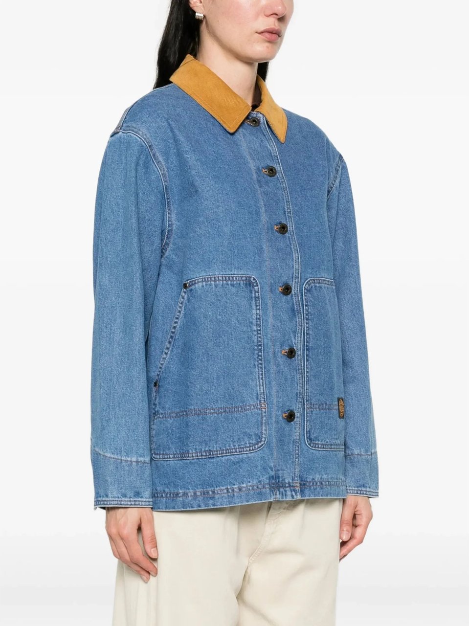 Filson Classic Blue Denim Tan Collar Jacket Blauw