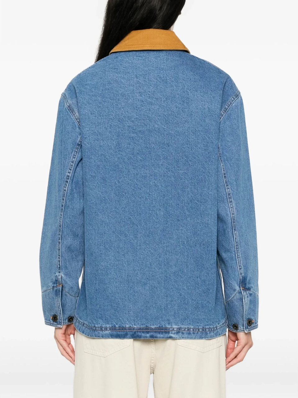 Filson Classic Blue Denim Tan Collar Jacket Blauw