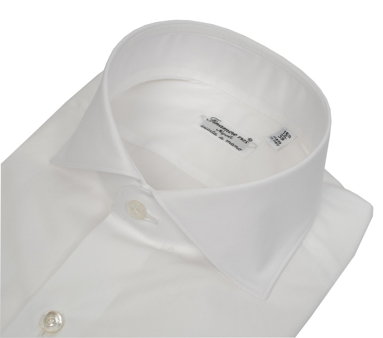 Finamore 1925 Napoli Double-Twisted Cotton Poplin Tailored Shirt Milano Line Wit
