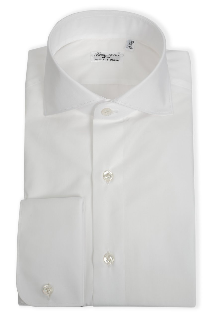 Finamore 1925 Napoli Double-Twisted Cotton Poplin Tailored Shirt Wit