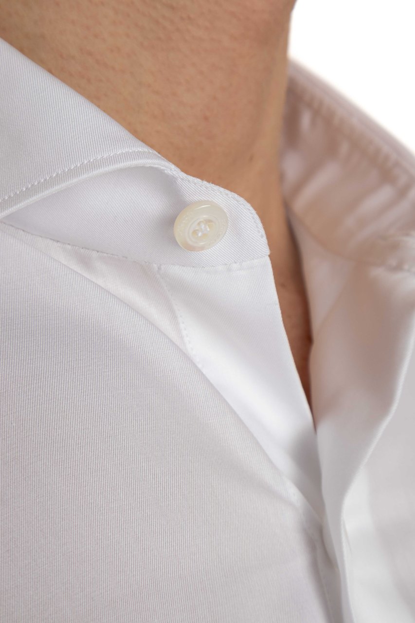 Finamore 1925 Napoli 170/2 Twill Tailored Shirt Milano Line Wit