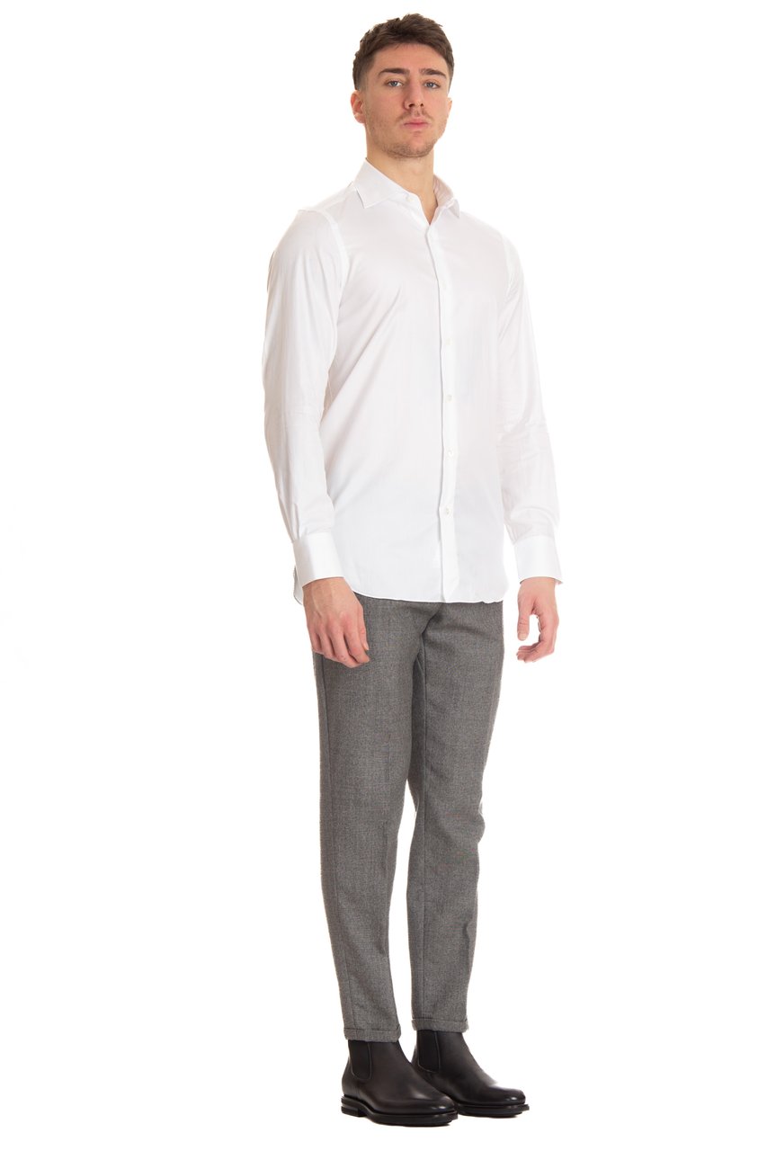 Finamore 1925 Napoli 170/2 Twill Tailored Shirt Milano Line Wit