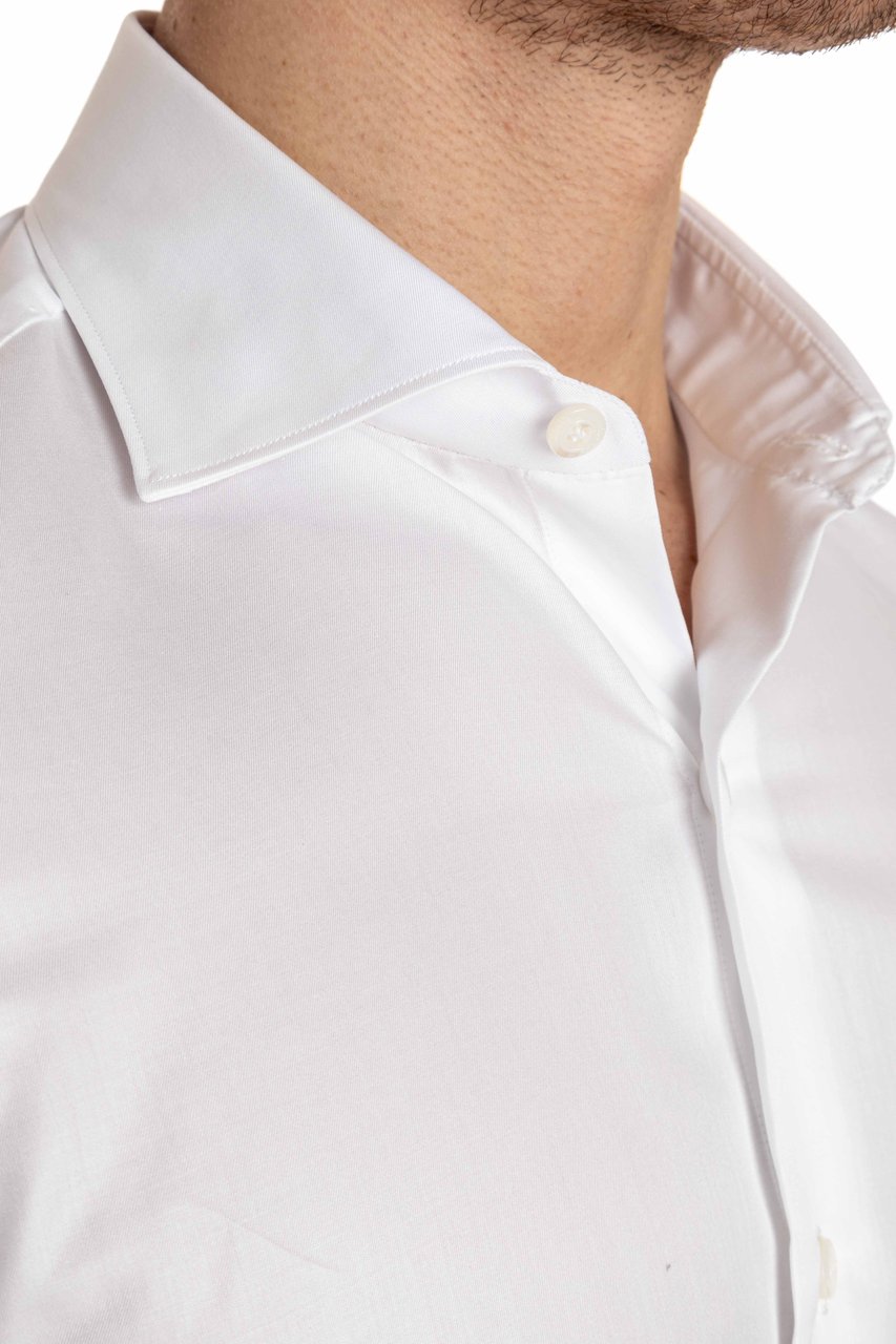 Finamore 1925 Napoli 170/2 Twill Tailored Shirt Milano Line Wit