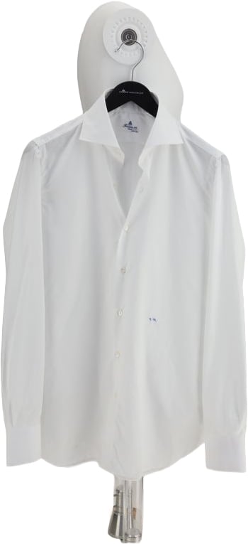 Finamore 1925 Napoli Finamore White Cotton Dress Shirt Wit