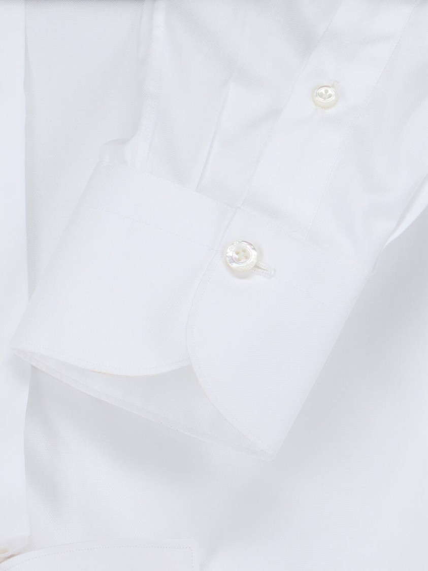 Finamore 1925 Napoli Timeless White Button-Down Shirt With Structured Collar Wit