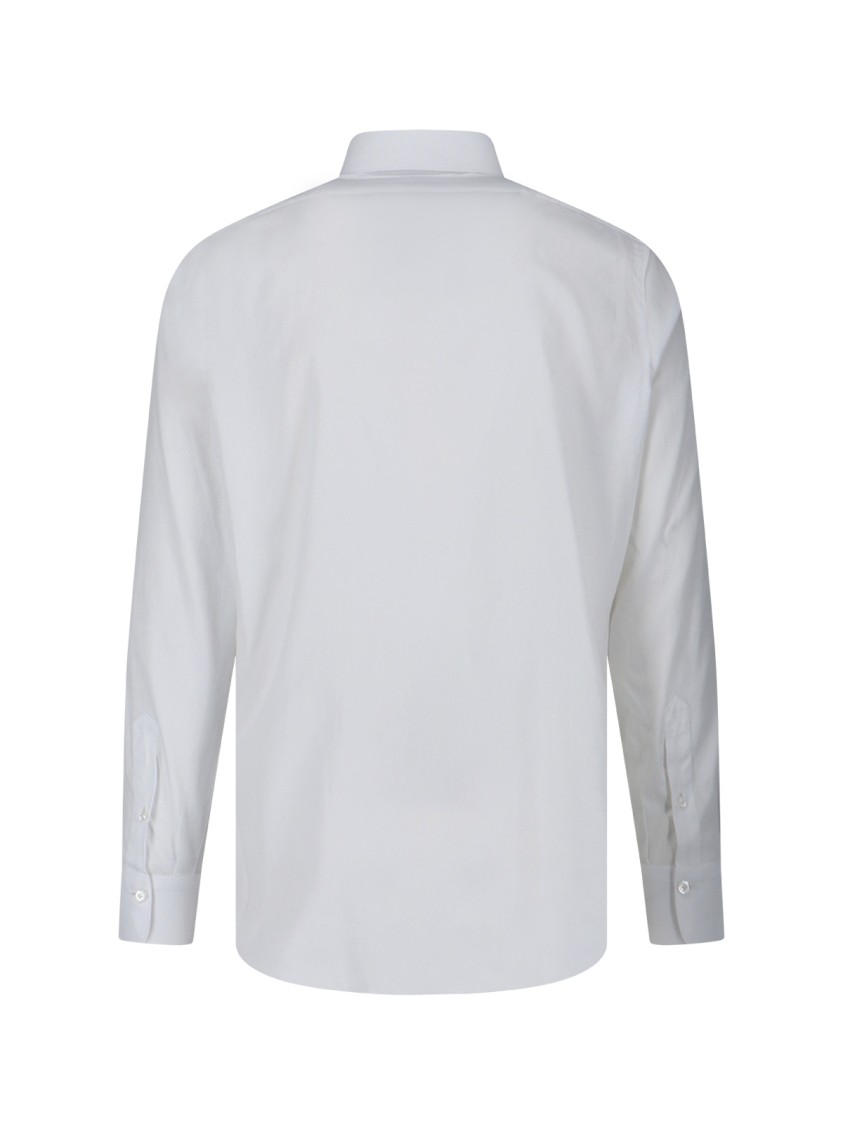 Finamore 1925 Napoli Timeless White Button-Down Shirt With Structured Collar Wit