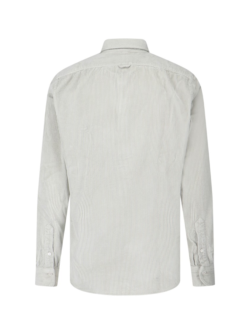 Finamore 1925 Napoli Minimalist Grey Shirt With Button-Down Front And Long Sleeves Grijs