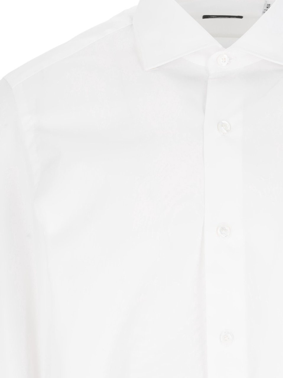 Finamore 1925 Napoli Classic White Cotton Shirt With Traditional Collar Wit