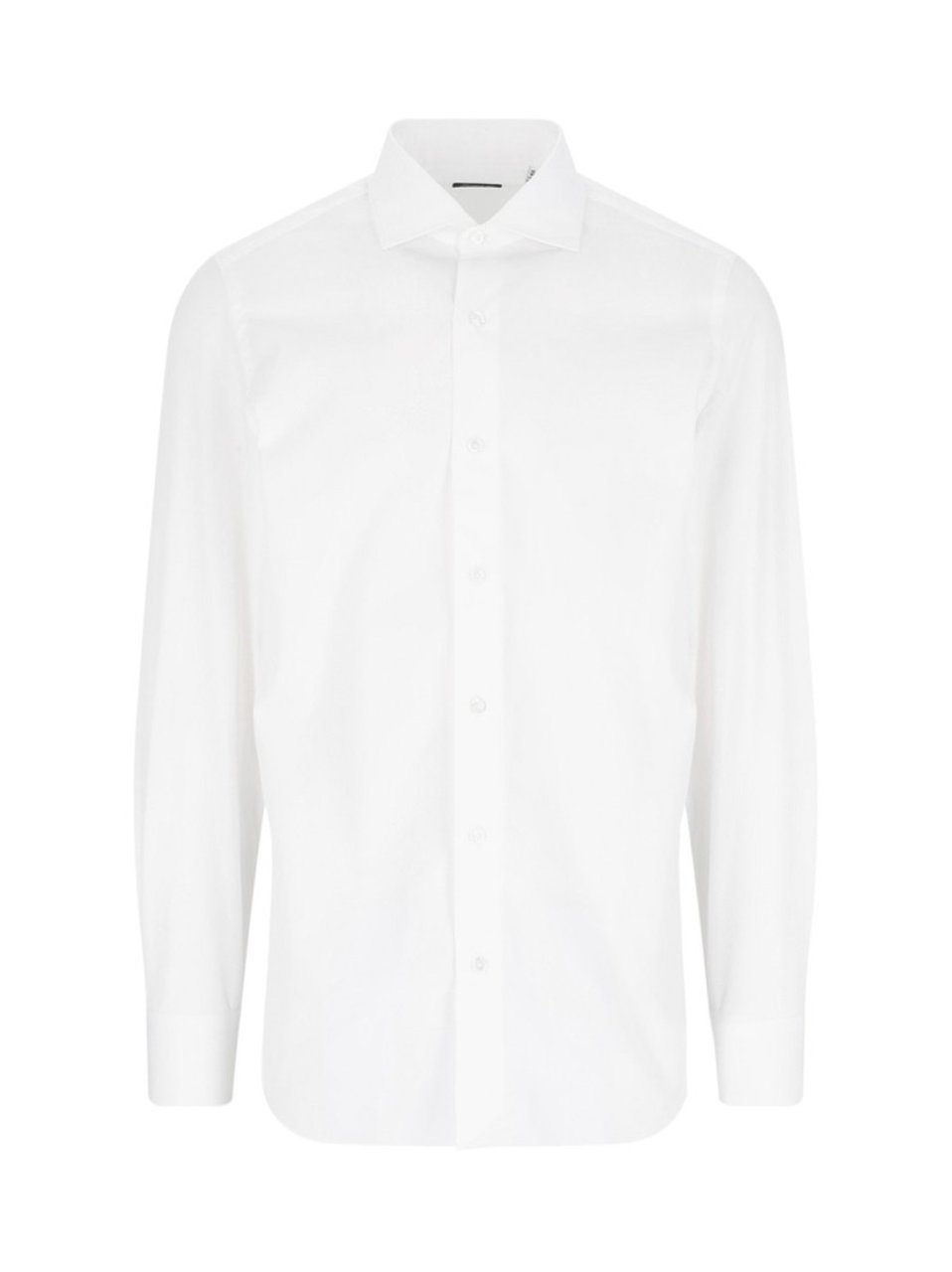 Finamore 1925 Napoli Classic White Cotton Shirt With Traditional Collar Wit