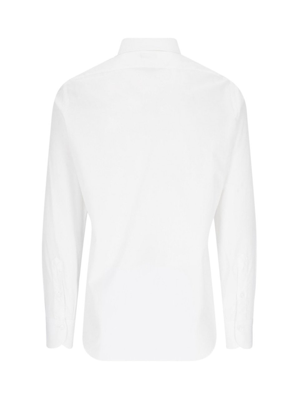 Finamore 1925 Napoli Classic White Cotton Shirt With Traditional Collar Wit